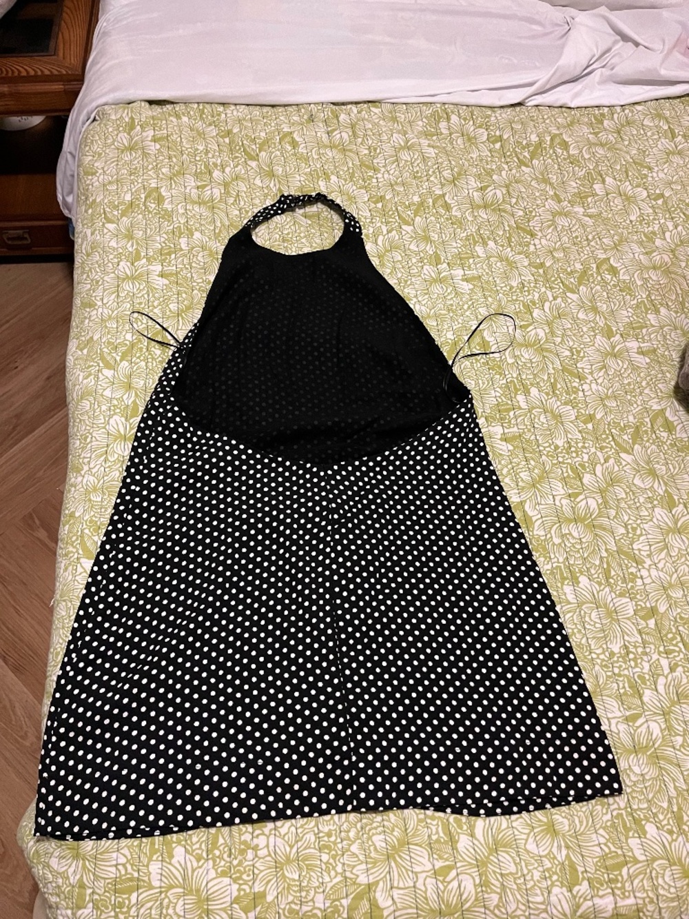 Reformation Avielle Backless Halter Dress Size 12 in Polka Dot
